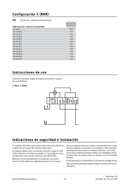 ESPECIfICACIO N ES TéCN ICA S - Kamstrup