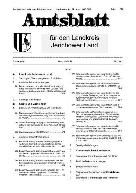 Amtsblatt Nr. 14-05-11 vom 30.09.2011 - Landkreis Jerichower Land