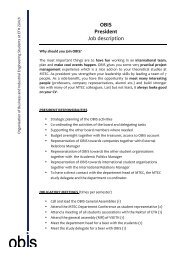 OBIS President Job description
