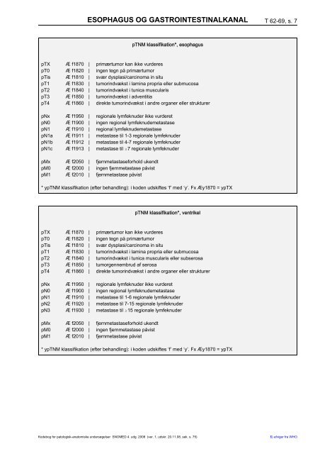 ESOPHAGUS OG GASTROINTESTINALKANAL - Patobank