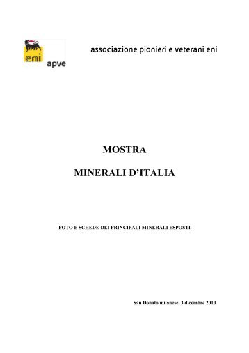 foto e schede mostra dei principali minerali esposti - associazione ...