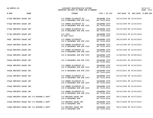 Resv Recs Name N-num - Flight Standards Service-Civil Aviation ...