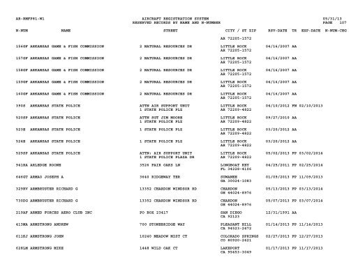 Resv Recs Name N-num - Flight Standards Service-Civil Aviation ...