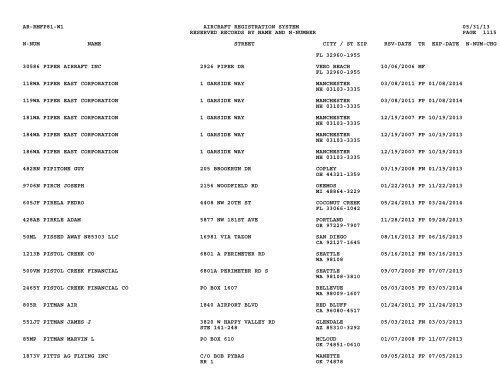 Resv Recs Name N-num - Flight Standards Service-Civil Aviation ...