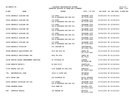 Resv Recs Name N-num - Flight Standards Service-Civil Aviation ...