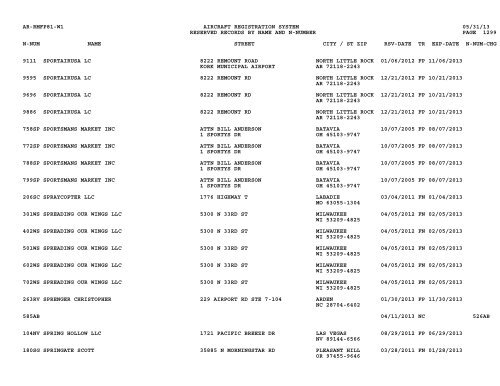 Resv Recs Name N-num - Flight Standards Service-Civil Aviation ...