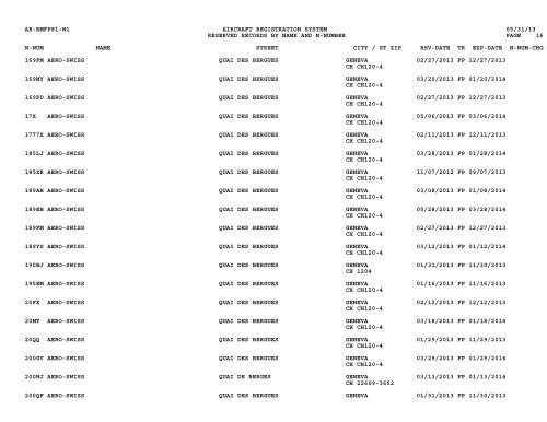 Resv Recs Name N-num - Flight Standards Service-Civil Aviation ...