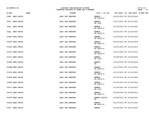 Resv Recs Name N-num - Flight Standards Service-Civil Aviation ...