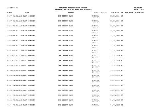 Resv Recs Name N-num - Flight Standards Service-Civil Aviation ...