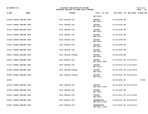 Resv Recs Name N-num - Flight Standards Service-Civil Aviation ...