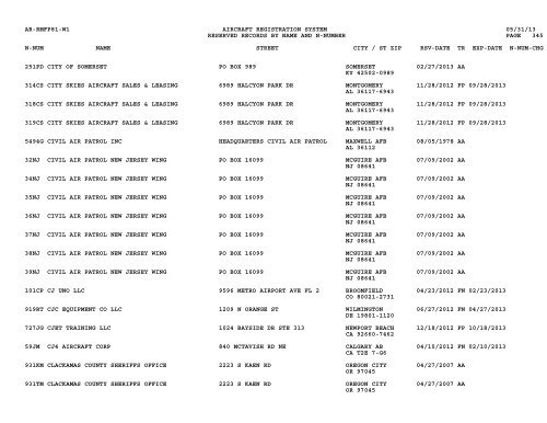 Resv Recs Name N-num - Flight Standards Service-Civil Aviation ...