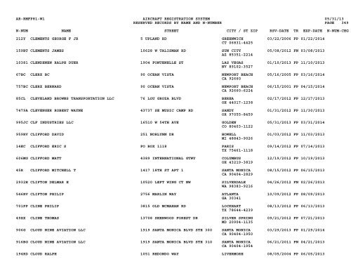 Resv Recs Name N-num - Flight Standards Service-Civil Aviation ...