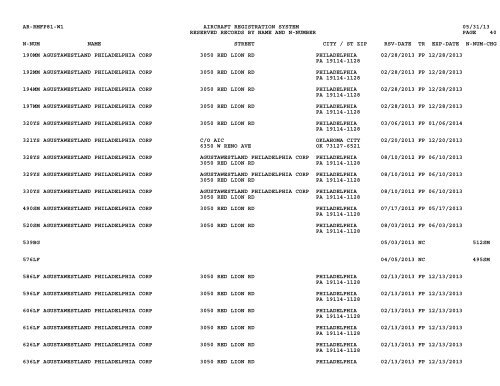 Resv Recs Name N-num - Flight Standards Service-Civil Aviation ...