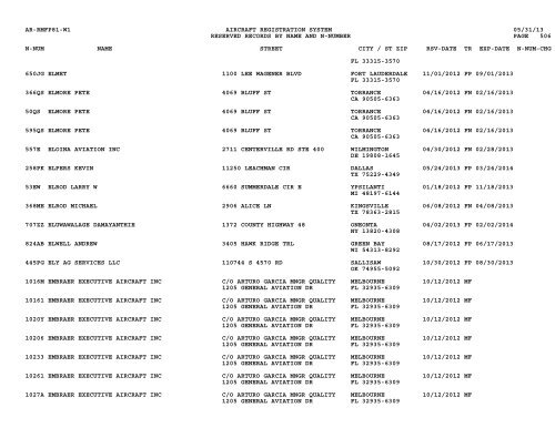 Resv Recs Name N-num - Flight Standards Service-Civil Aviation ...