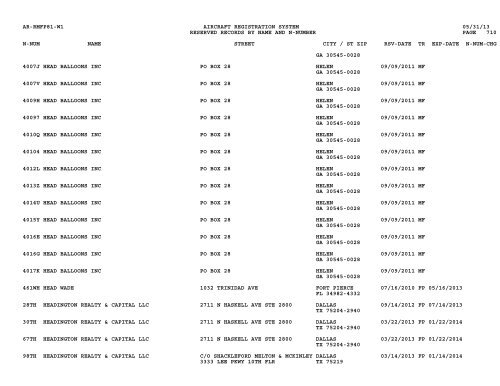 Resv Recs Name N-num - Flight Standards Service-Civil Aviation ...