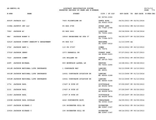 Resv Recs Name N-num - Flight Standards Service-Civil Aviation ...