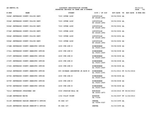 Resv Recs Name N-num - Flight Standards Service-Civil Aviation ...