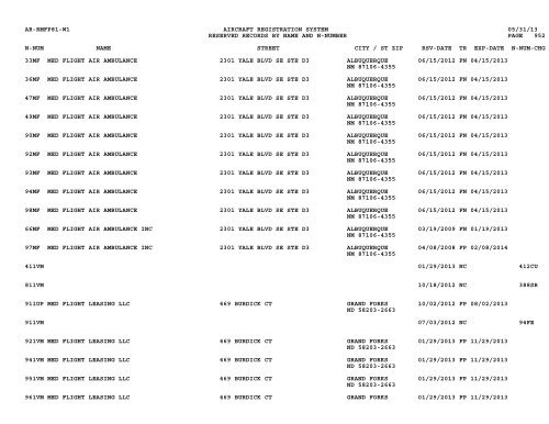 Resv Recs Name N-num - Flight Standards Service-Civil Aviation ...