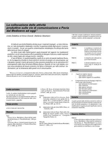 La collocazione delle attività produttive sulle vie ... - Comune di Pavia