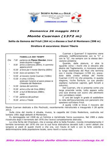 13-05-26_Cuarnan.pdf - Societa' Alpina delle Giulie