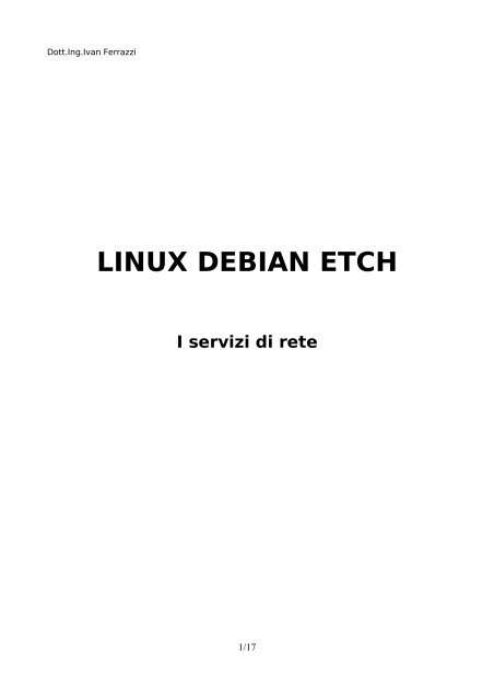 LINUX DEBIAN ETCH I servizi di rete