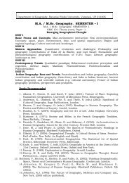 Department of Geography, Banaras Hindu University, Varanasi, UP ...