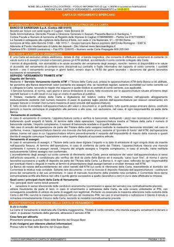 Bpercard Banco Di Sardegna la sottocapitalizzazione Bpercard Banco Di Sardegna la sottocapitalizzazione