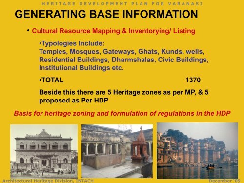 HERITAGE DEVELOPMENT PLAN for VARANASI