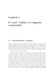 Capitolo 1 Il “caso” Galileo e il rapporto scienza-fede - Massimo Banfi