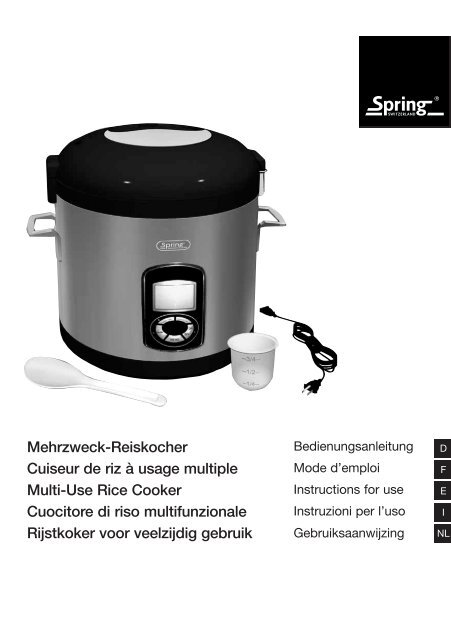 Mehrzweck-Reiskocher Cuiseur de riz à usage multiple Multi-Use ...