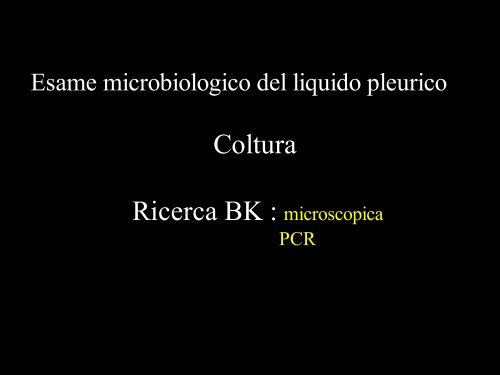 6° Versamenti pleurici - Facoltà di Medicina e Chirurgia - Università ...