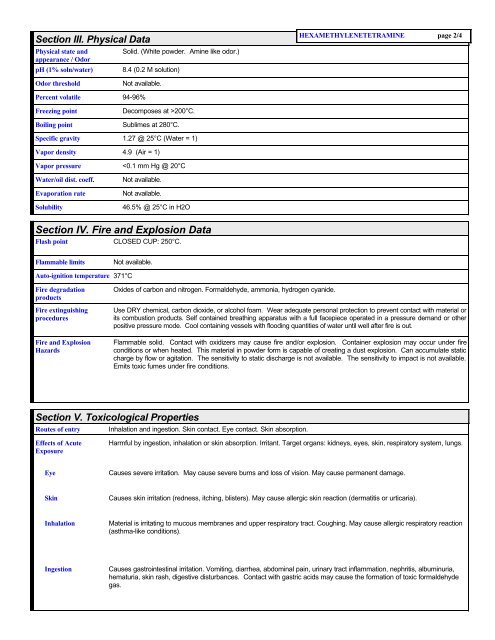 Material Safety Data Sheet