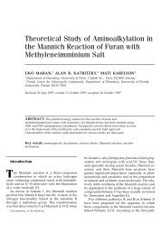 Theoretical study of aminoalkylation in the Mannich reaction of furan ...