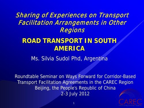 Road Transport in South America - CAREC