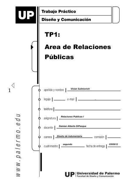 Trabajo Práctico 1 - Universidad de Palermo