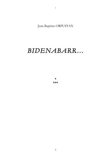 BIDENABARR… - Travaux de Jean-Baptiste ORPUSTAN