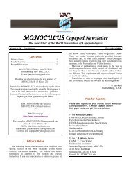 MONOCULUS Copepod Newsletter - World Association of