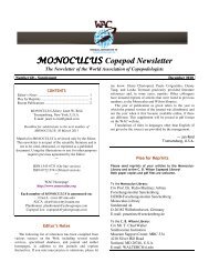 MONOCULUS Copepod Newsletter - World Association of ...