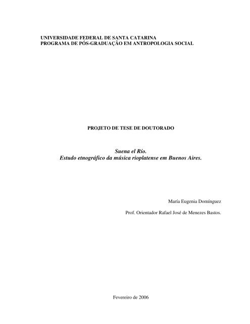 Suena el Río. Estudo etnográfico da música ... - Musa - UFSC