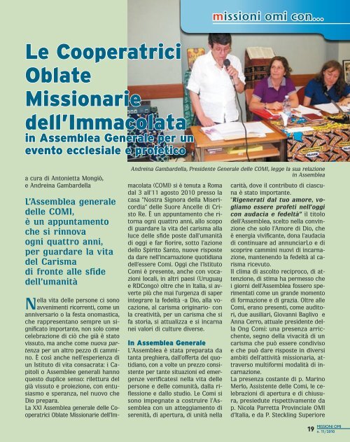 Le Cooperatrici Oblate Missionarie dell'Immacolata - Missionari OMI