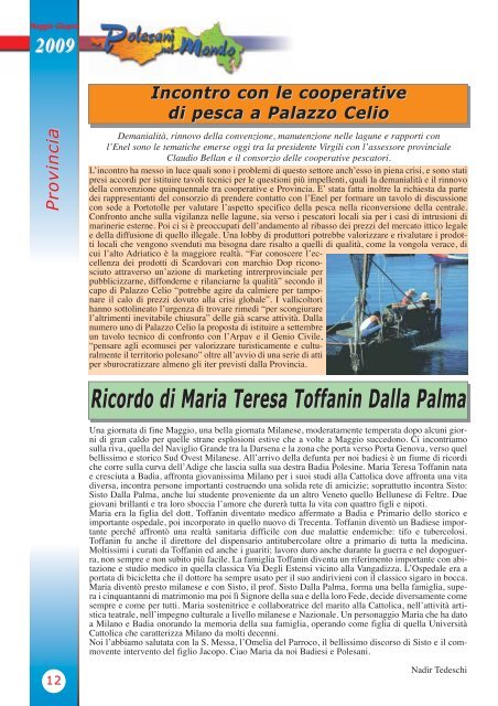 Maggio - Giugno - Associazione Polesani nel Mondo