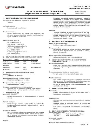 Desincrustante Universal Metales - Rothenberger