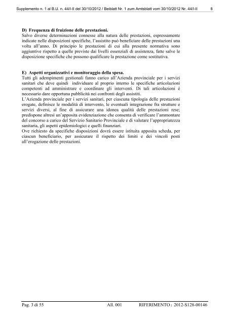 [81487] Supplemento n. 1 al Bollettino n. 44 del 30/10/2012