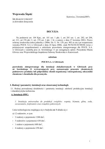 Pozwolenie zintegrowane dla instalacji (plik PDF 3.7 MB) - Polskie ...