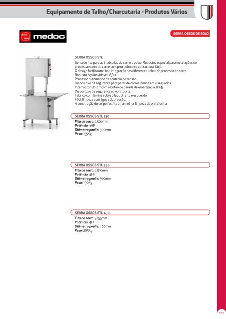 Equipamento de Charcutaria / Talho