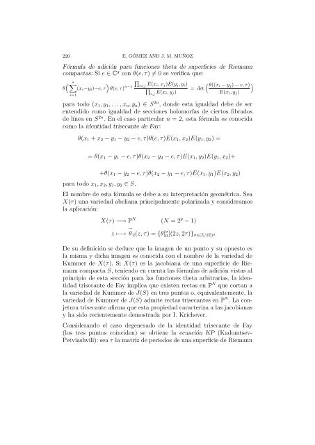 FUNCIONES THETA DE RIEMANN 1. Introducción El objetivo de ...