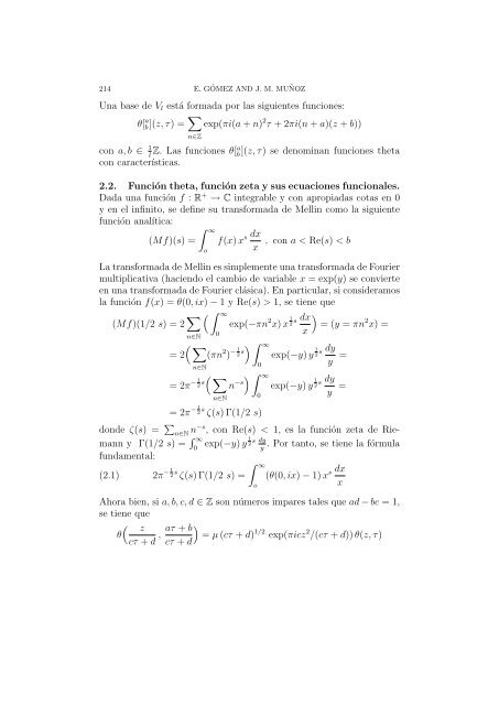 FUNCIONES THETA DE RIEMANN 1. Introducción El objetivo de ...