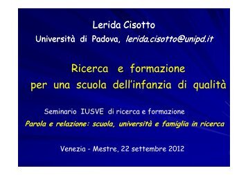 MATERIALE L.CISOTTO [modalità compatibilità] - FISM Venezia