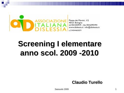 Screening prima primaria