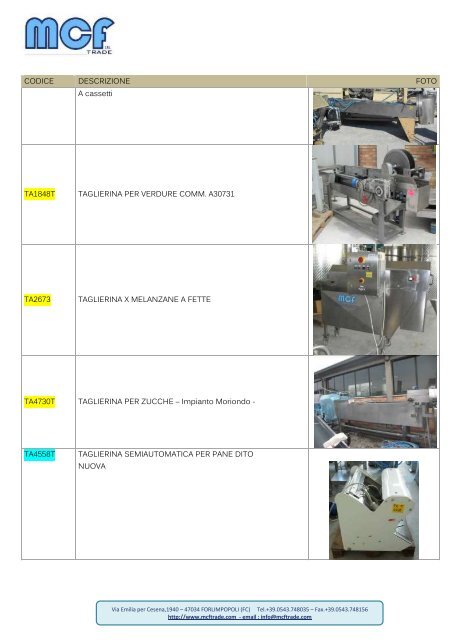 codice descrizione foto va4752t taglia verdure ta4151t ta3945t taglia ...